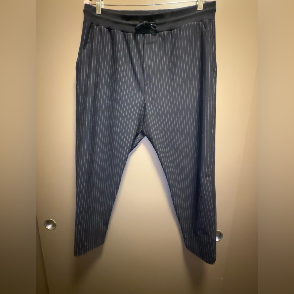 Zara Men's Navy Pinstripe Jogger Pants